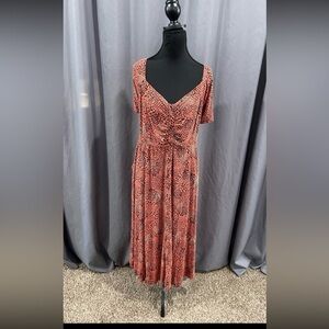 Torrid super soft shirred midi animal print dress size 2X
